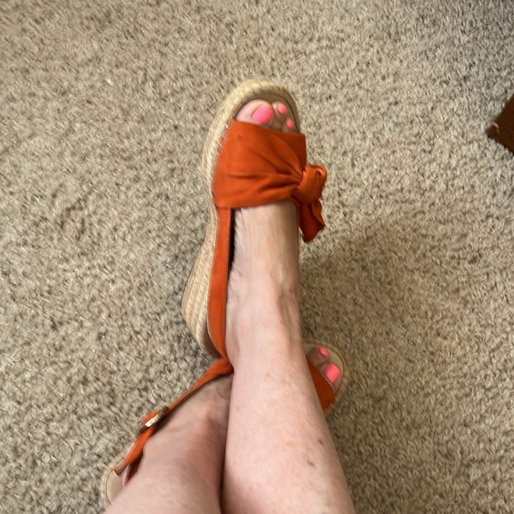 Women's Franco Sarto Tangerine Pirouette Suede Espadrille Slingback Sandals. 7M - Picture 13 of 16